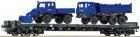 67264 Roco 4 axle Flat car with 2 THW vehicles